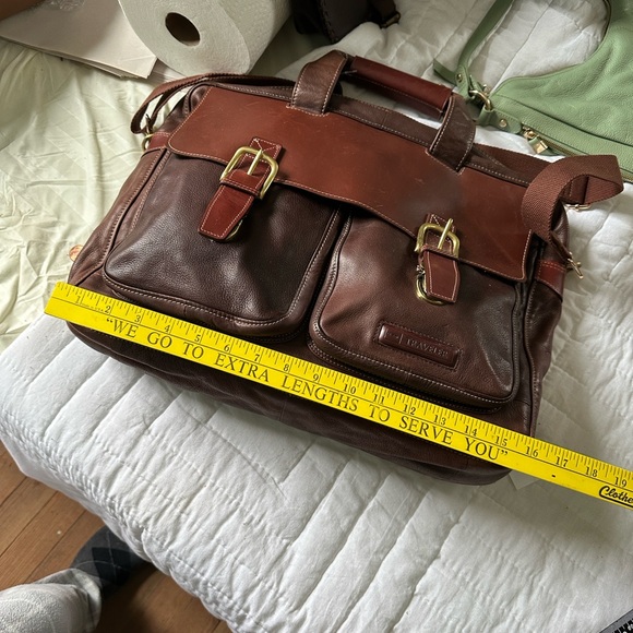 Vintage LL Bean Brown Leather travel messenger bag men’s or women’s - Picture 3 of 9